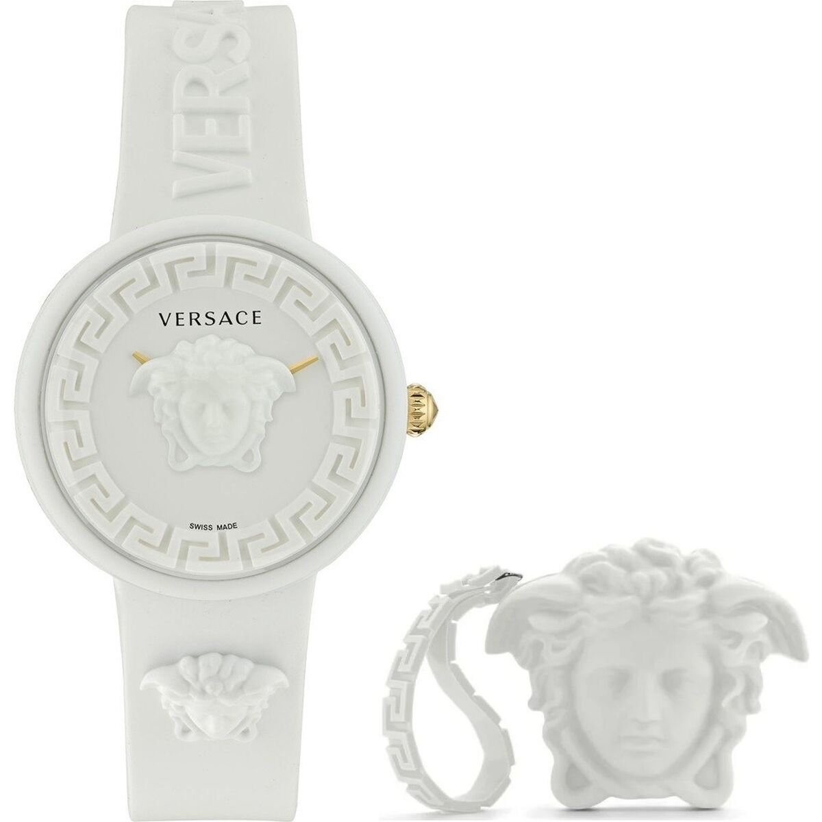 Horloge Dames Versace MEDUSA POP 3H + VERSACE WHITE SILICON PURSE (Ø 39 mm)