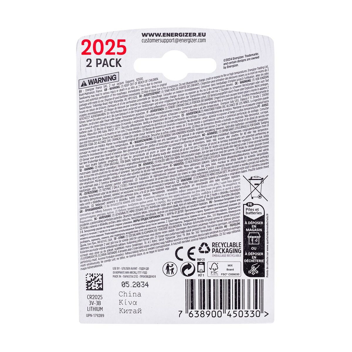 Afbeeldingen van Lithium Battery Energizer 450331 3 V (2 Units)