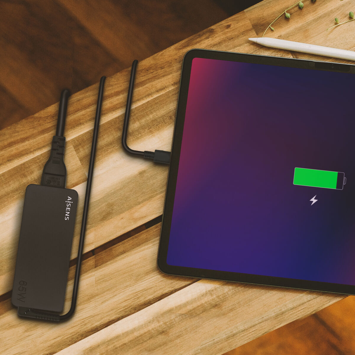 Bild von Wall Charger Aisens ASCH-1PD65D-BK Black 65 W