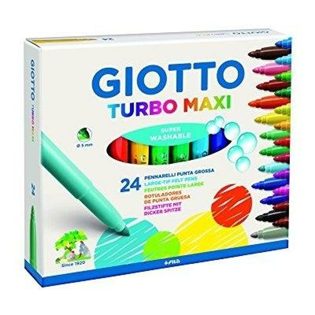 Image secondaire de Feutres Giotto Turbo Maxi Multicouleur (5 Unités)