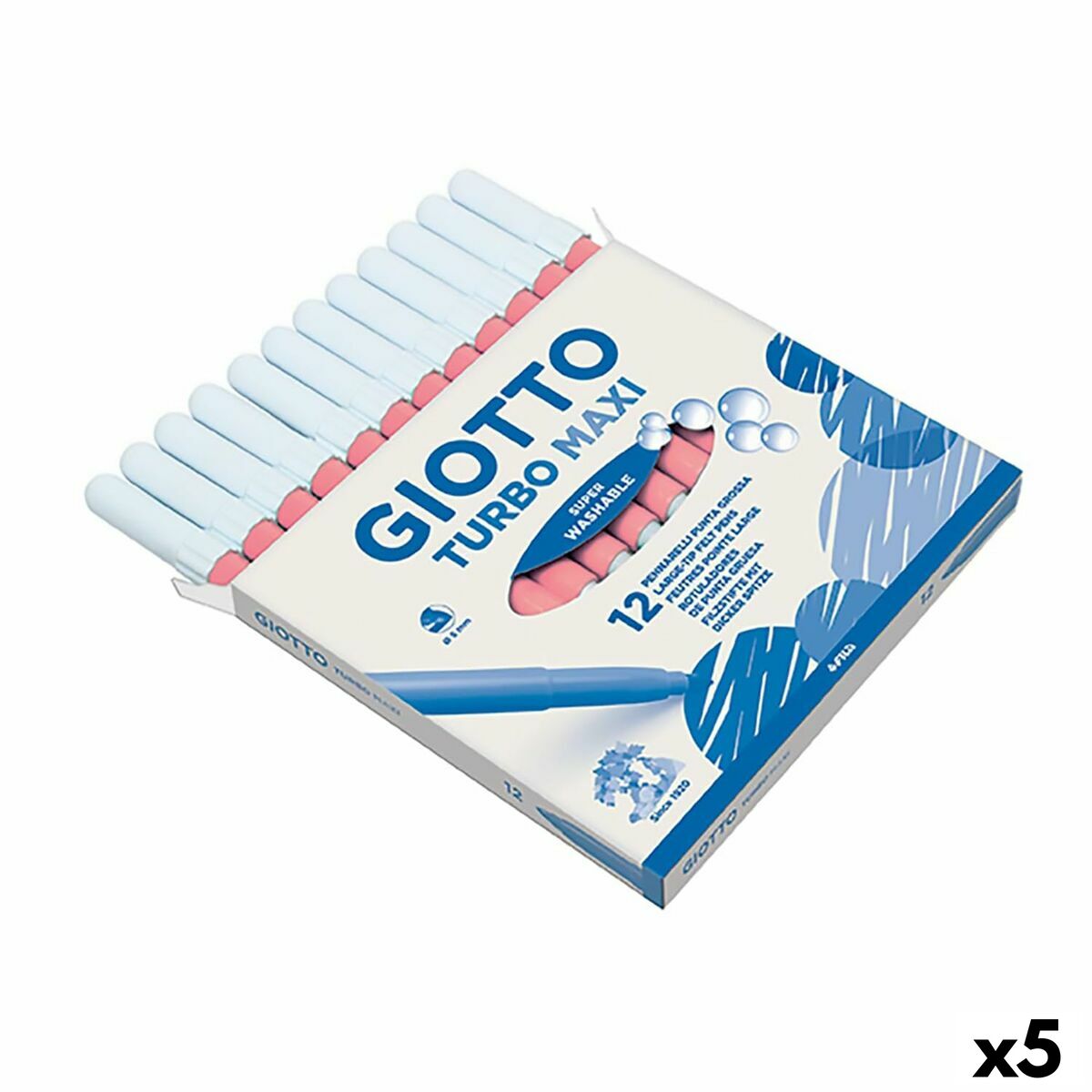 Σετ Μαρκαδόροι Giotto Turbo Maxi Ροζ (5 Μονάδες)