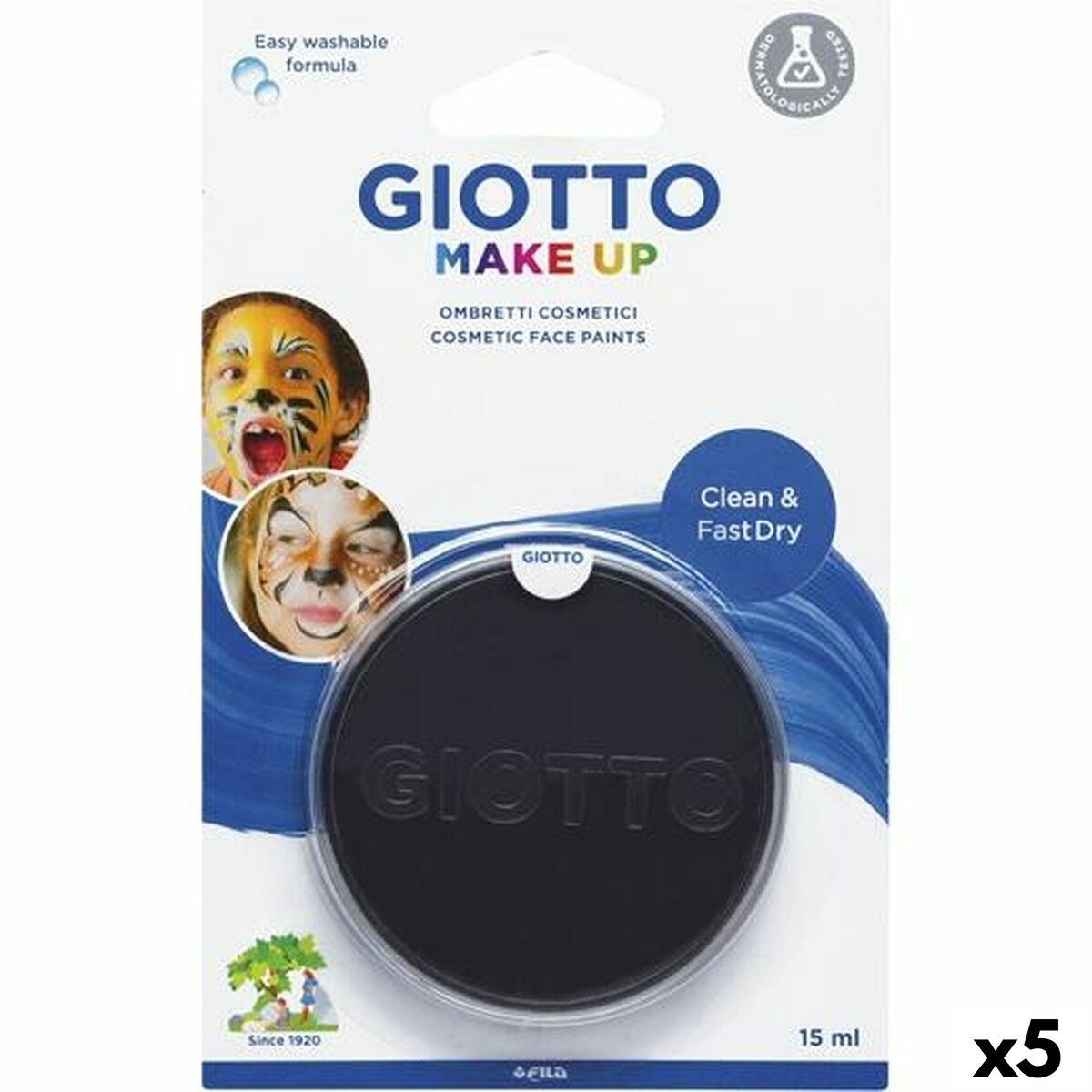 Peinture Faciale Giotto Noir 15 ml (5 Unités)