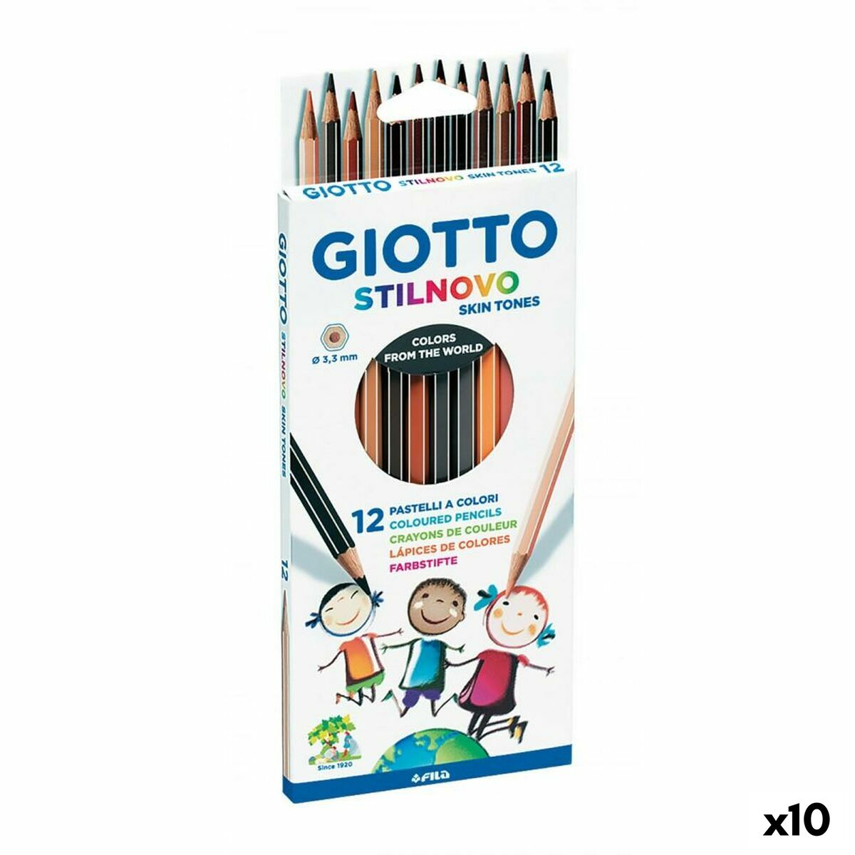Crayons de couleur Giotto Stilnovo Skin Tones Multicouleur (10 Unités)