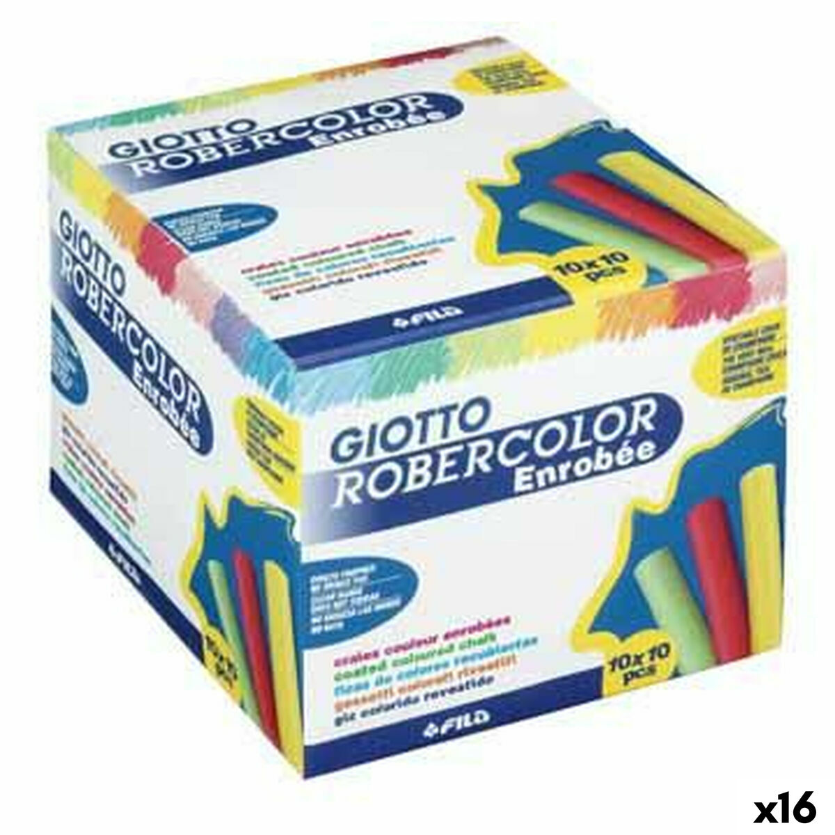 Κιμωλίες Giotto ROBERCOLOR Πολύχρωμο (100 Τεμάχια) (16 Μονάδες)