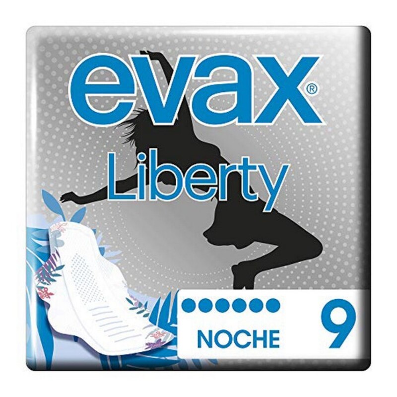 Night Sanitary Pads with Wings Liberty Evax (9 uds)