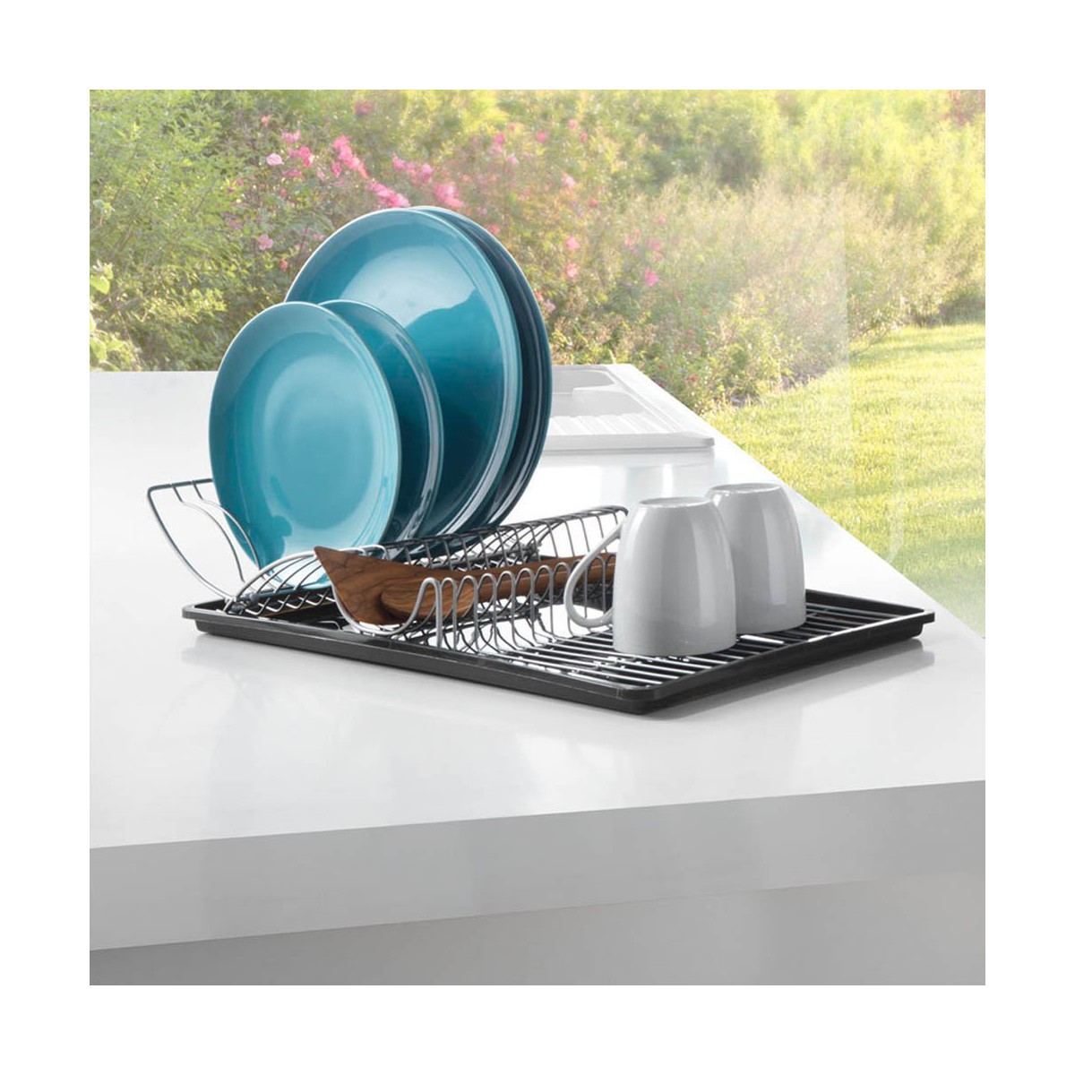 Draining Rack for Kitchen Sink Metaltex Wing-tex Metal (50 x 31 x 11 cm), view 3