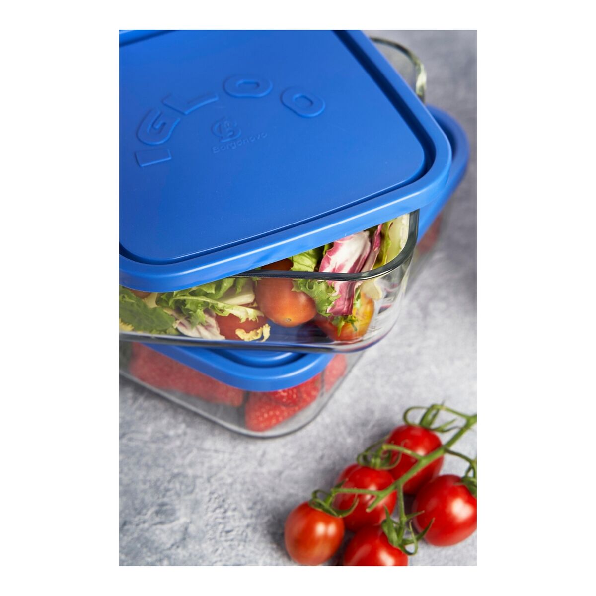 Lunch box Borgonovo Igloo Blue 22 x 22 x 9 cm 18,5 x 18,5 x 7,4 cm, view 4