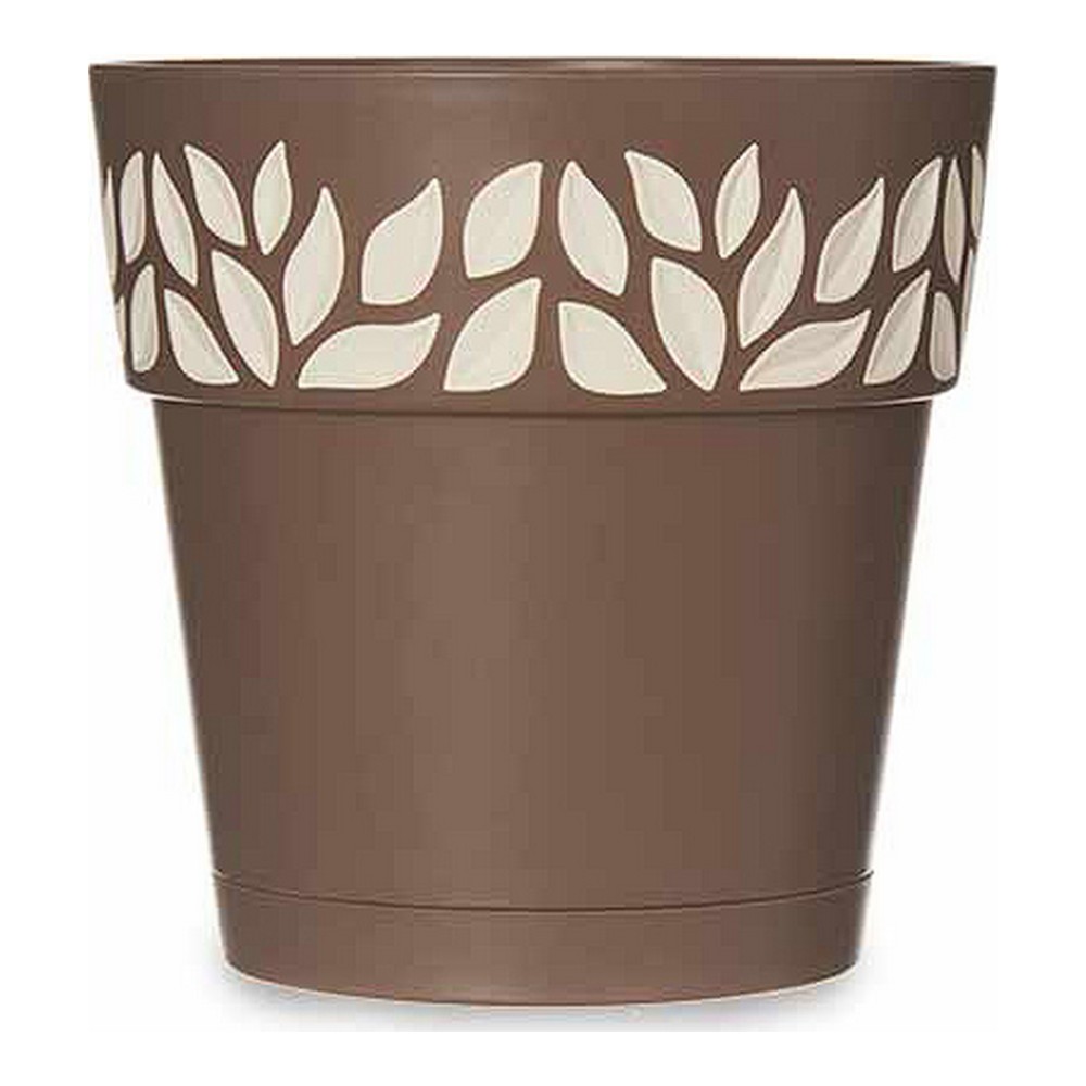 Self-watering flowerpot Cloe Brown Plastic (15 x 15 x 15 cm)