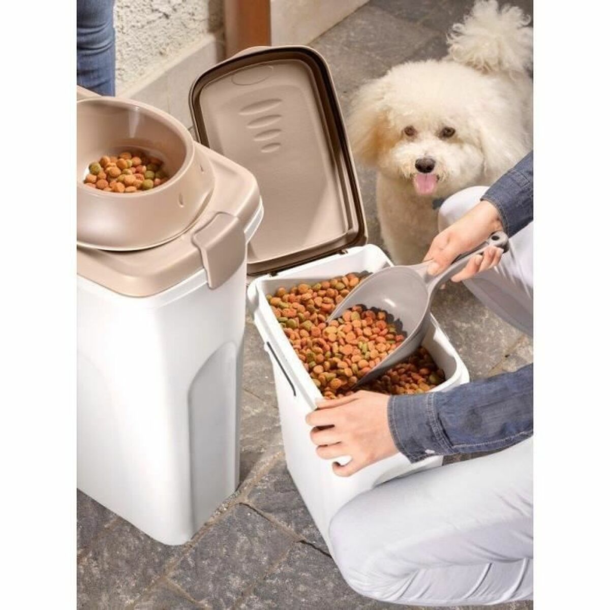Jerrycan voor dierenvoer Kerbl Wit Bruin 15 L