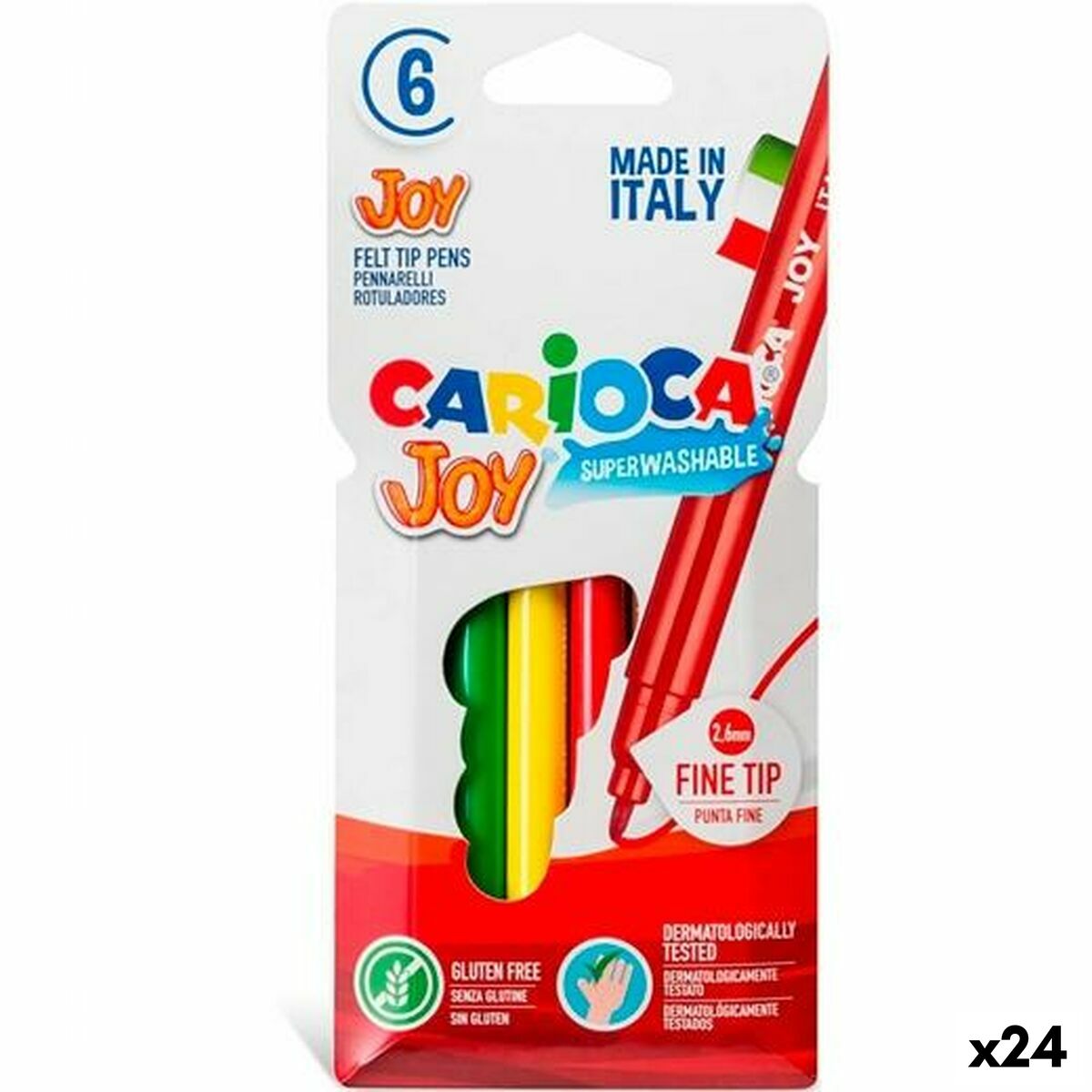Σετ Μαρκαδόροι Carioca JOY Πολύχρωμο 6 Τεμάχια (24 Μονάδες)