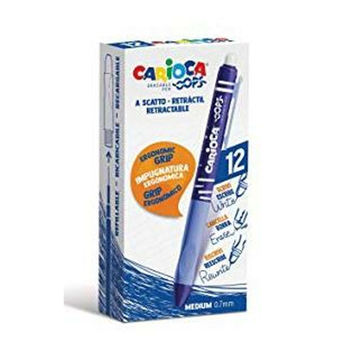 Image secondaire de Ensemble de Stylos Carioca Bleu 0,7 mm (24 Unités) (12 Pièces)