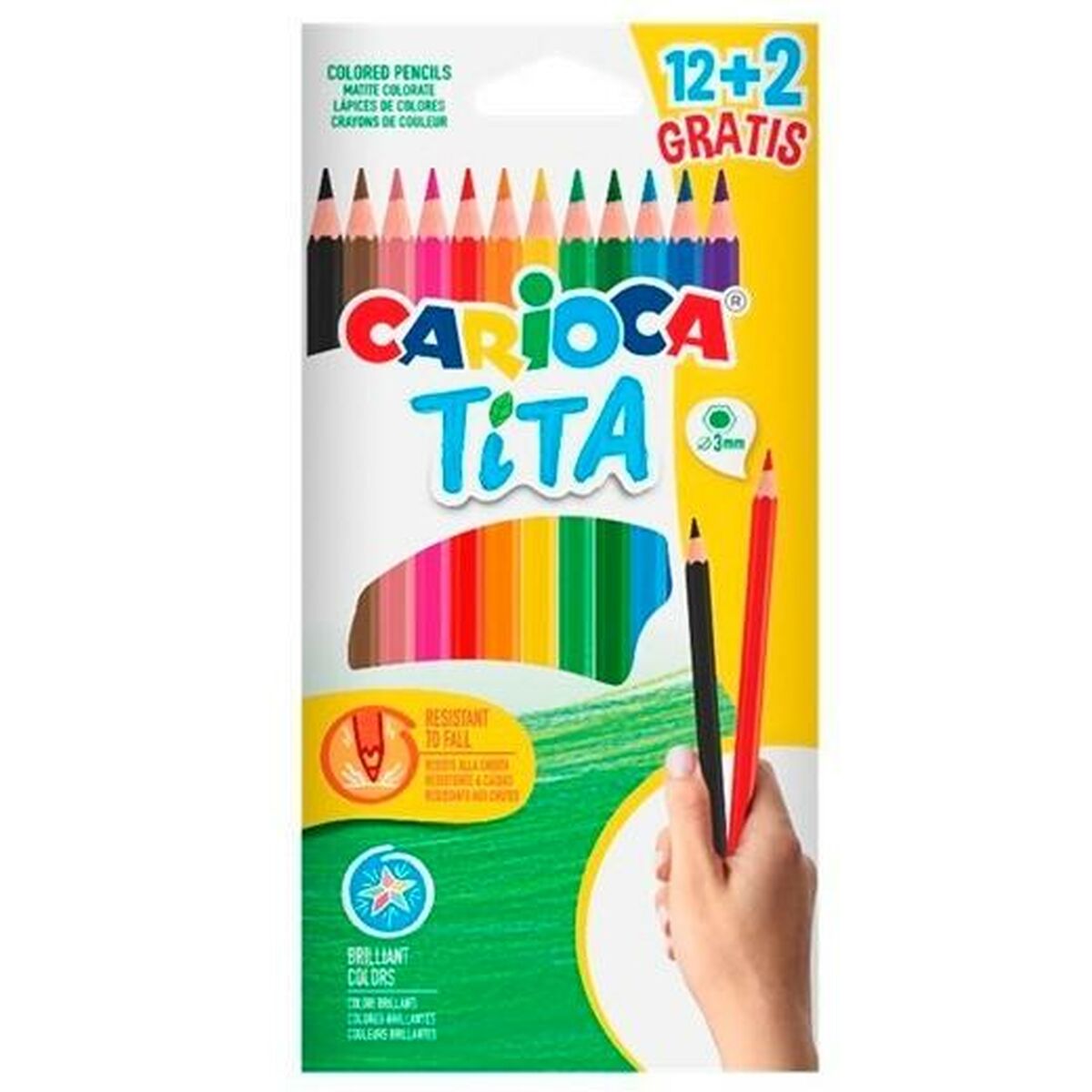 Image secondaire de Crayons de couleur Carioca Multicouleur 14 Pièces (12 Unités)