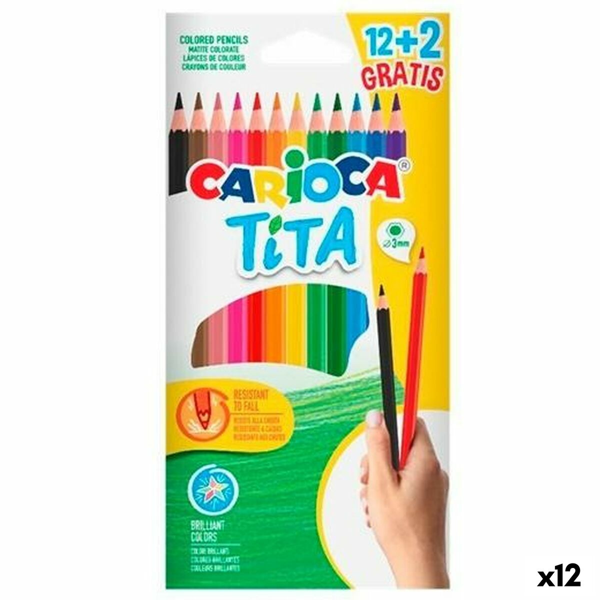 Crayons de couleur Carioca Multicouleur 14 Pièces (12 Unités)