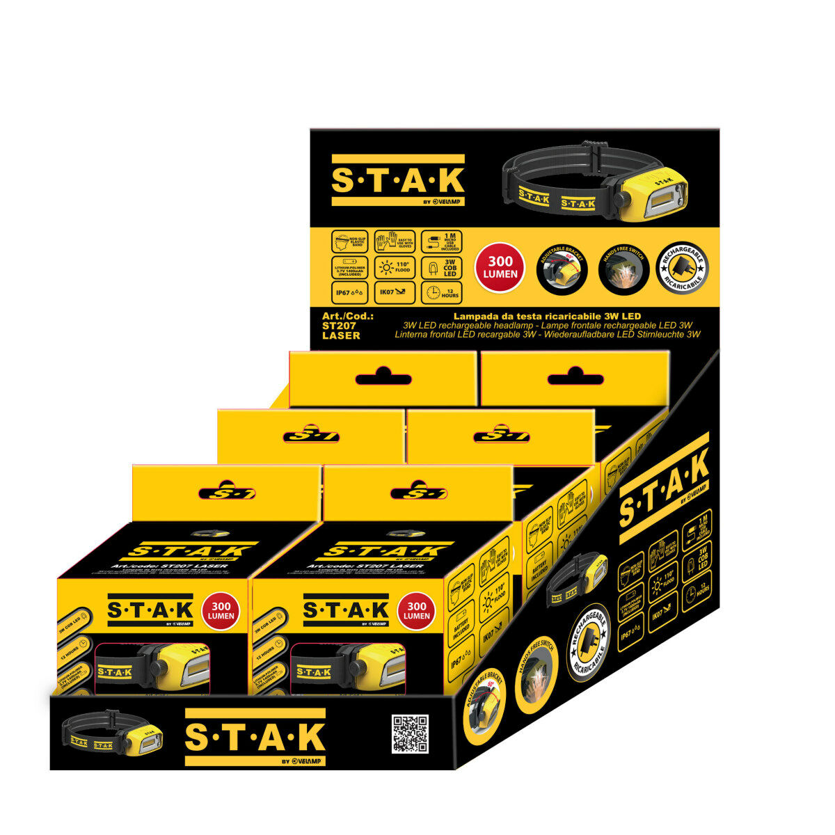 Image secondaire de Lampe Frontale LED Rechargeable et Réglable Stak 3 W 300 Lm