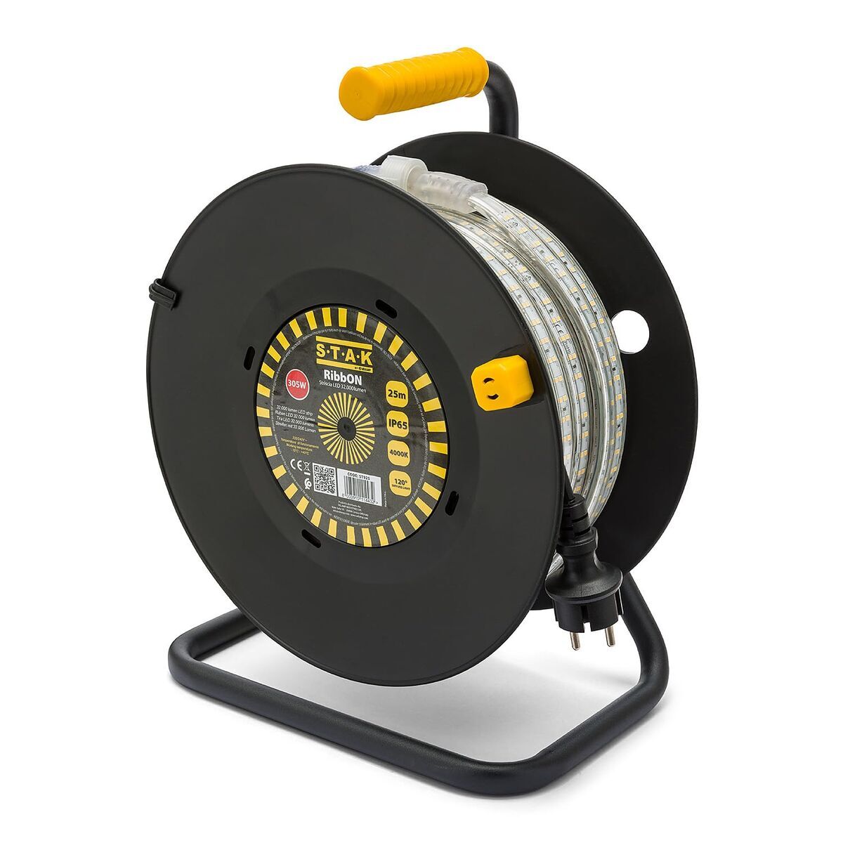 LED-strips Stak 185 W 15 m LED Licht 4000 K Zwart Transparant