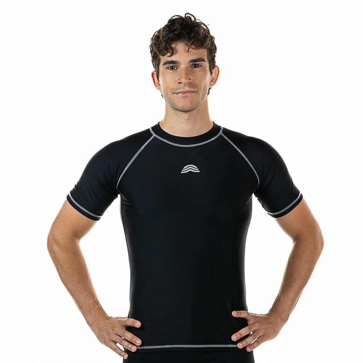 Heren-T-Shirt met Korte Mouwen Aquarapid UV Zwart