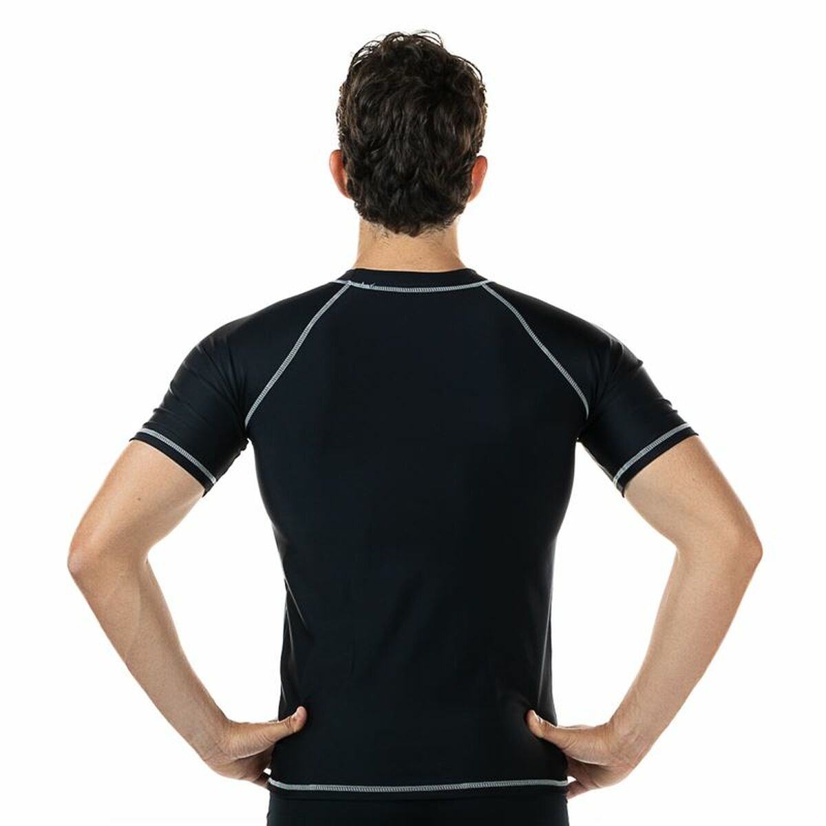 Heren-T-Shirt met Korte Mouwen Aquarapid UV Zwart