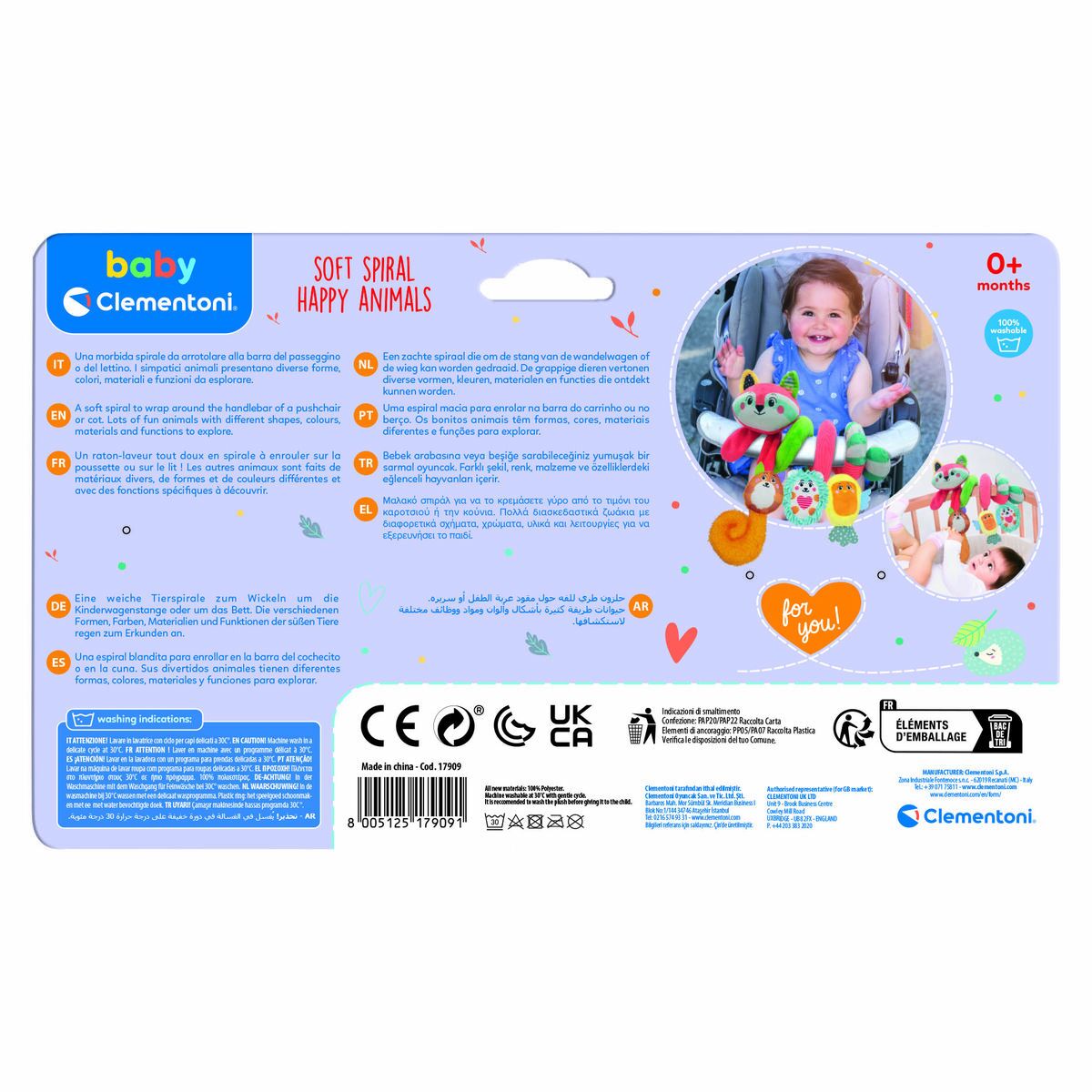 Activity Spiral Clementoni 30 x 18 x 15 cm animals