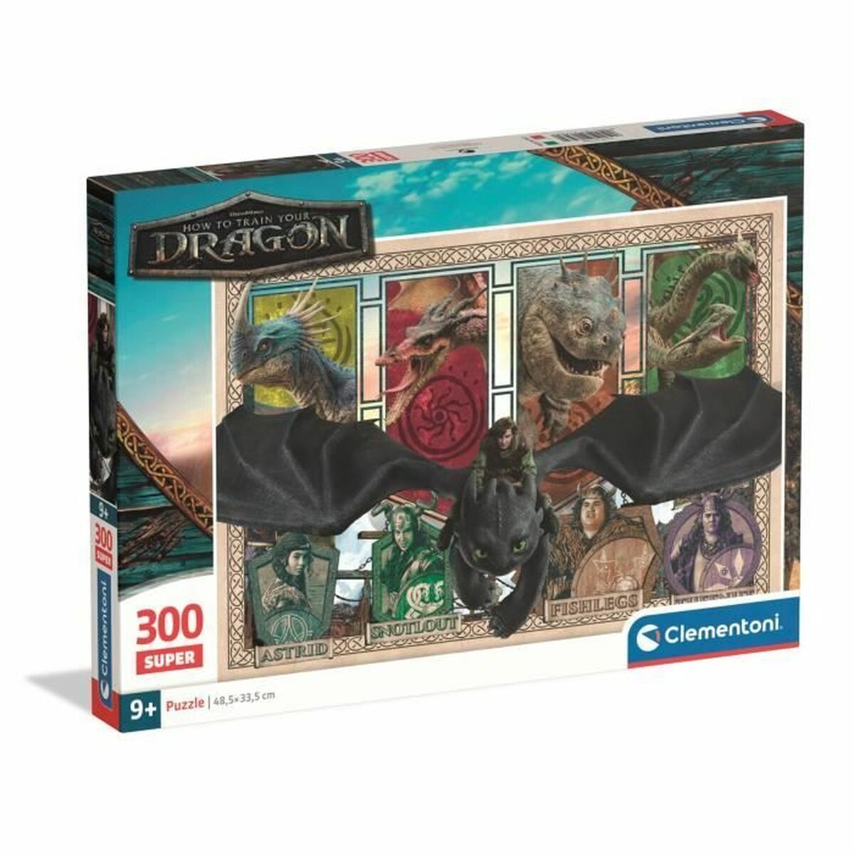 Παζλ Clementoni Super - How to Train your Dragon 48,5 x 33,5 cm 300 Τεμάχια