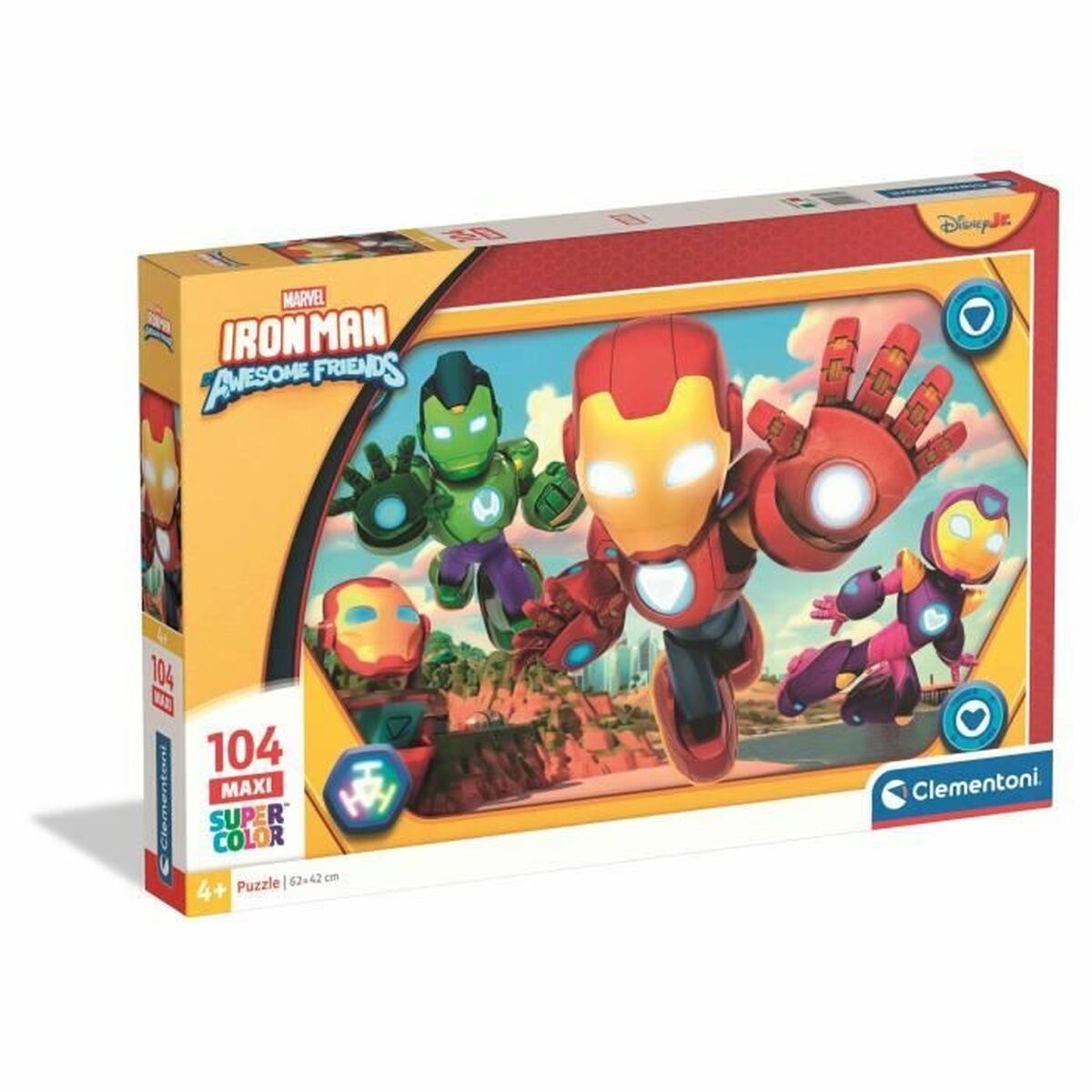 Παζλ Clementoni Maxi - Iron Man and his awesome friends 62 x 42 cm 104 Τεμάχια