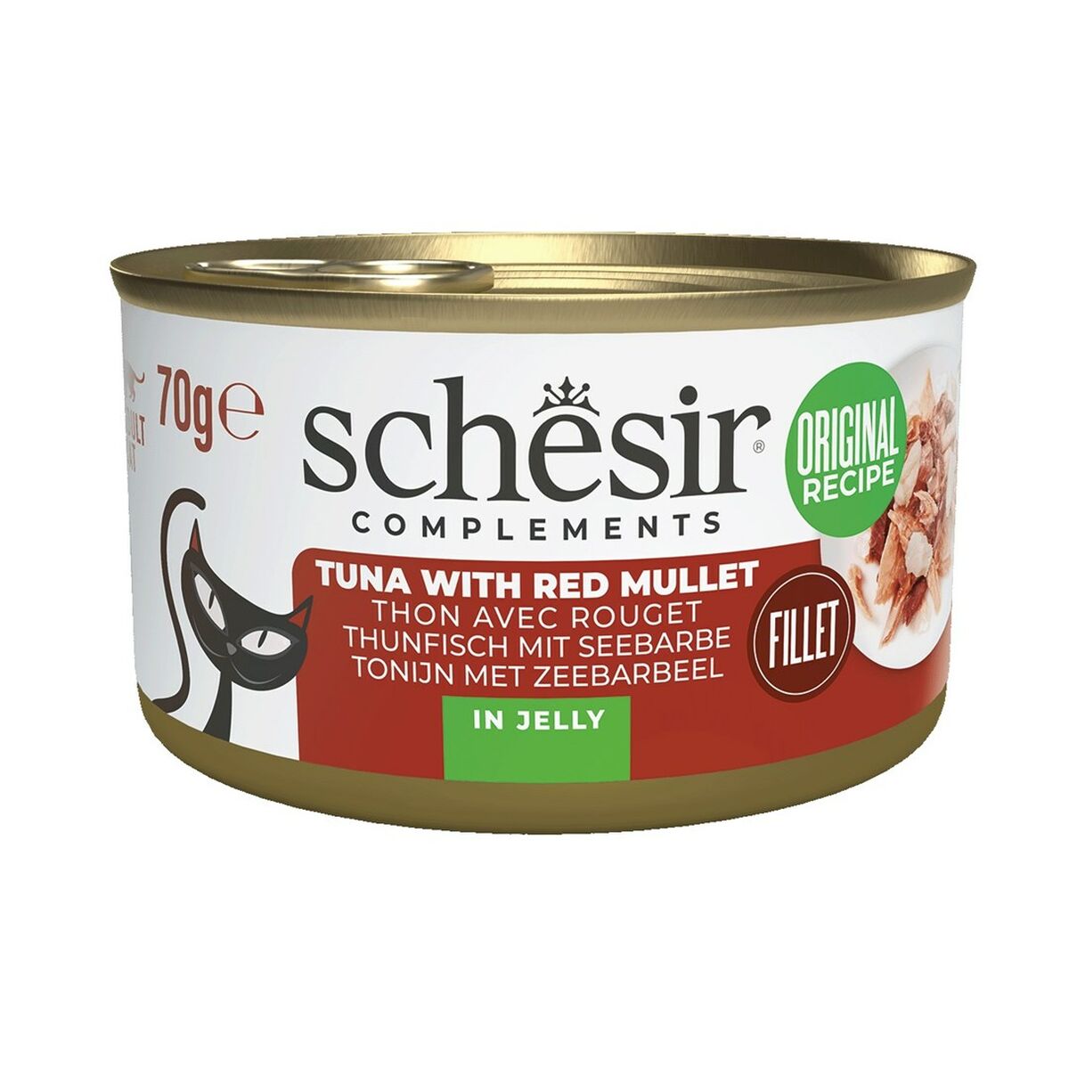 Γατοτροφή Agras Pet Foods SCHESIR Complements Tuna with red mullet in jelly Ψάρια 70 g