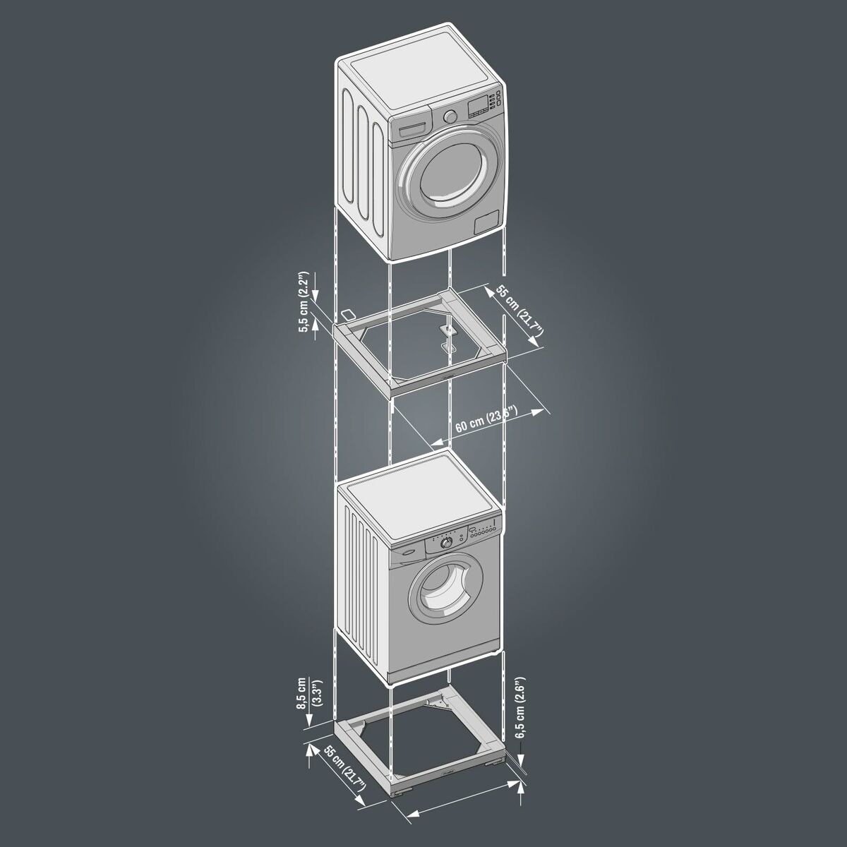 Samengestelde eenheid van wasmachine en droger Meliconi 656147