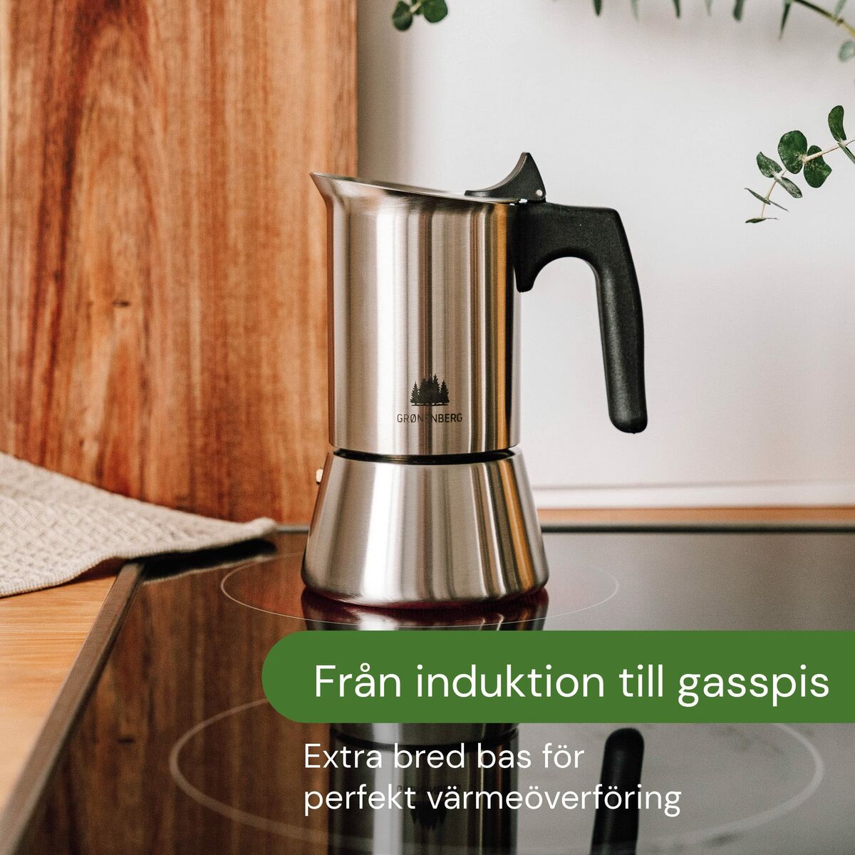 Italian Coffee Pot Bialetti Silver Wood Stainless steel, view 3