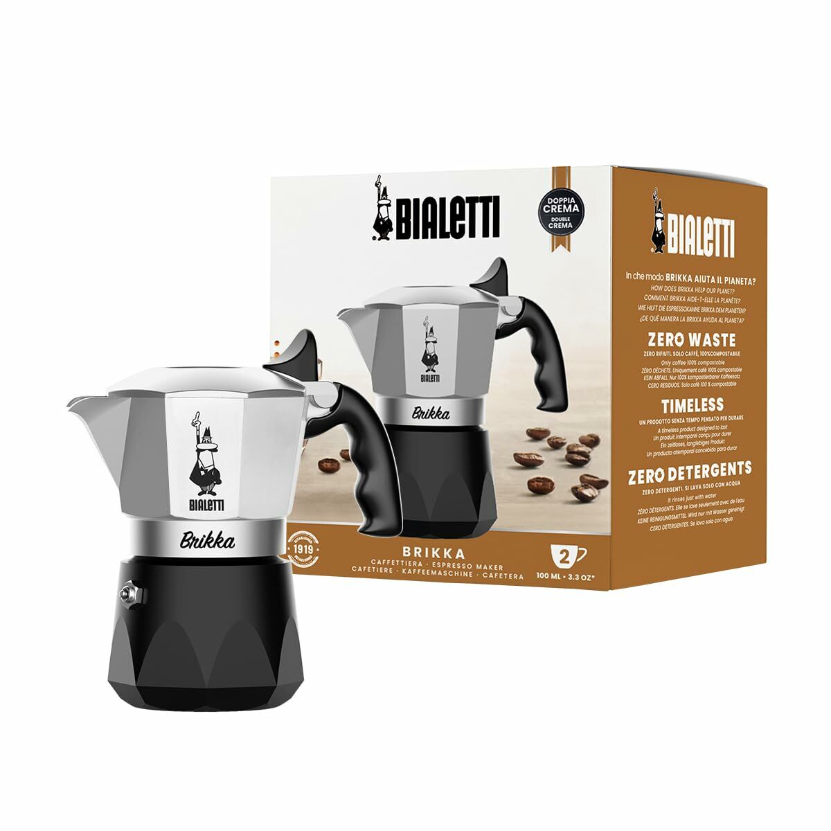 Image secondaire de Cafetière Italienne Bialetti Brikka 2TZ Noir Aluminium 2 Tasses