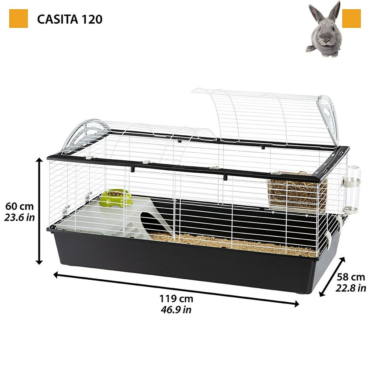 Image secondaire de Cage Ferplast 57067070 Métal Plastique 119 x 60 x 58 cm
