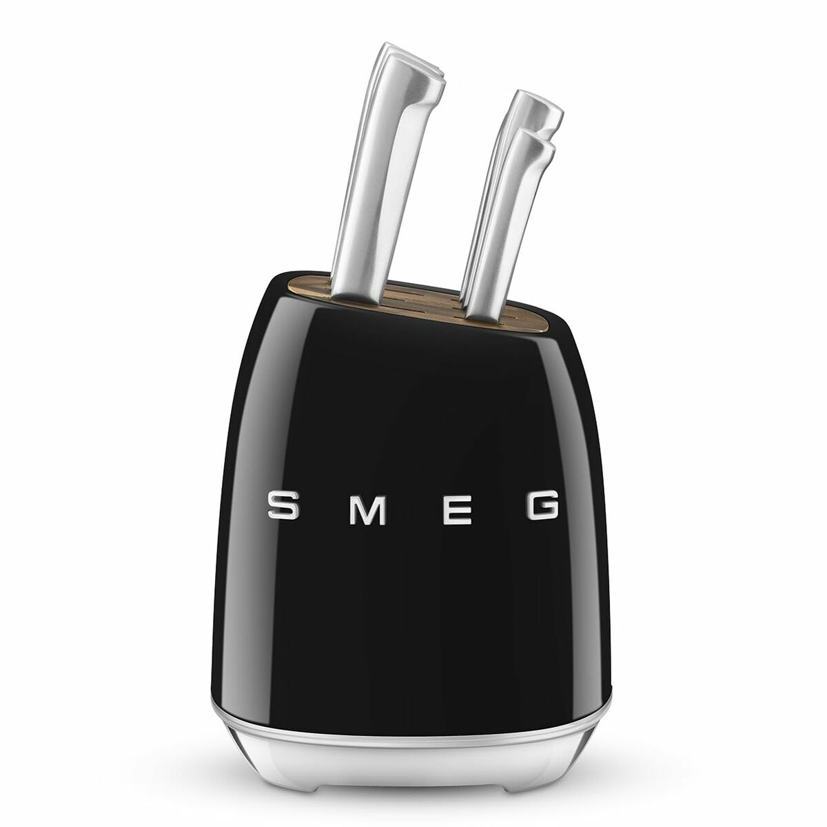 Ensemble de couteaux de cuisine et support Smeg KBSF02BL Noir Acier inoxydable