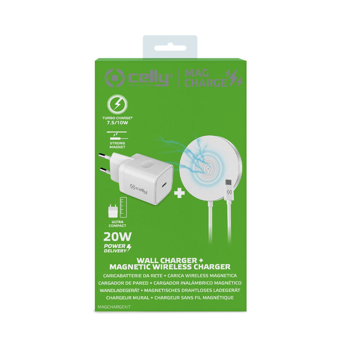 Chargeur mural Celly Magchargekit Blanc 20 W 2100 W