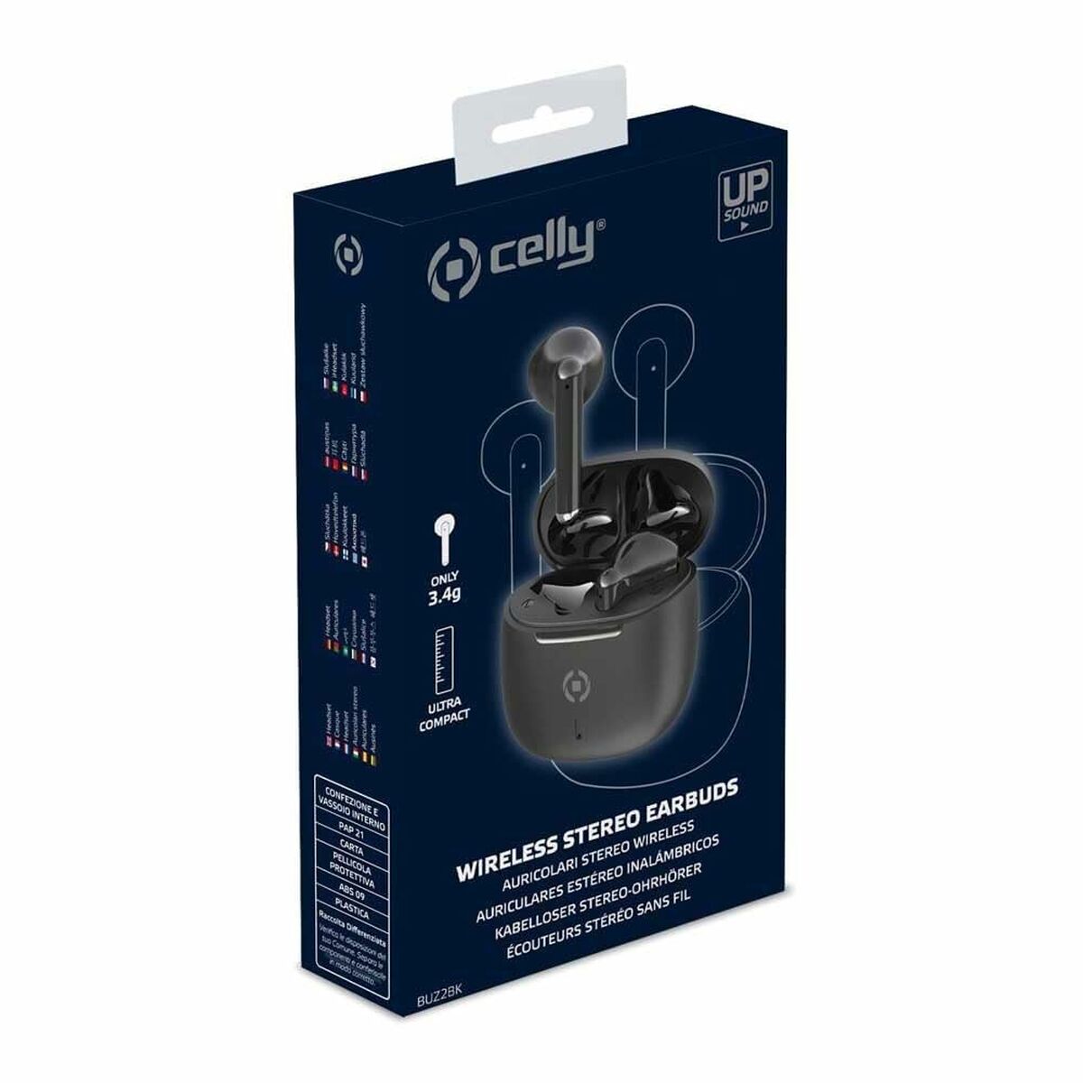 Bluetooth Headset with Microphone Celly BUZ2 Black