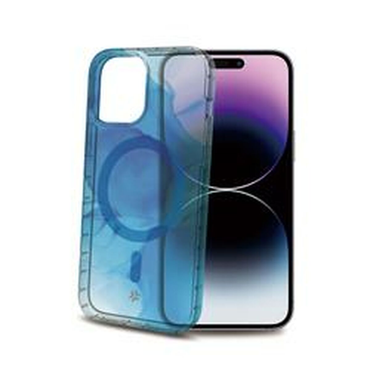 Protection pour téléphone portable Celly iPhone 15 Pro Max Bleu Transparent