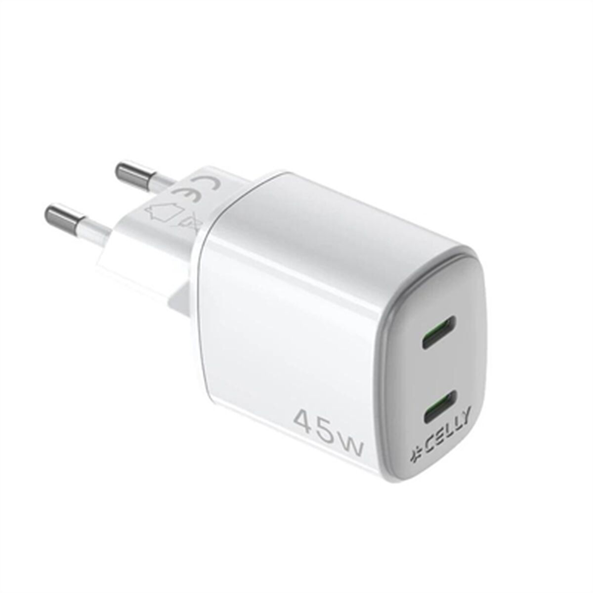 Afbeeldingen van Wall Charger Celly UPTC2USBC45WWH White