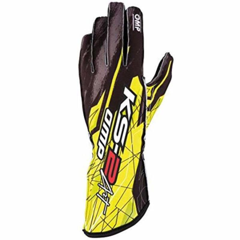 Karting Gloves OMP KS-2 ART Size S Yellow
