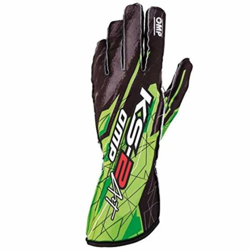 Karting Gloves OMP KS-2 ART Size L Green