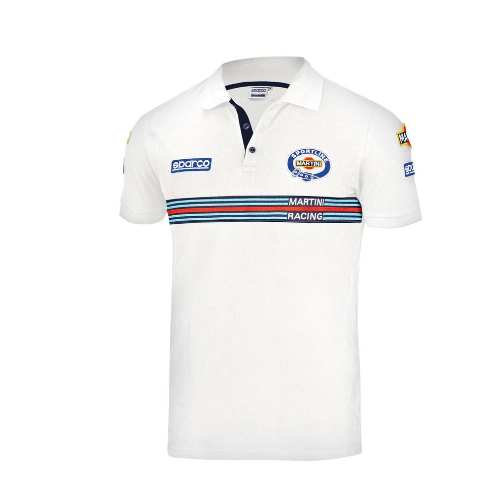 Polo à manches courtes homme Sparco Martini Racing Blanc (Taille XL)