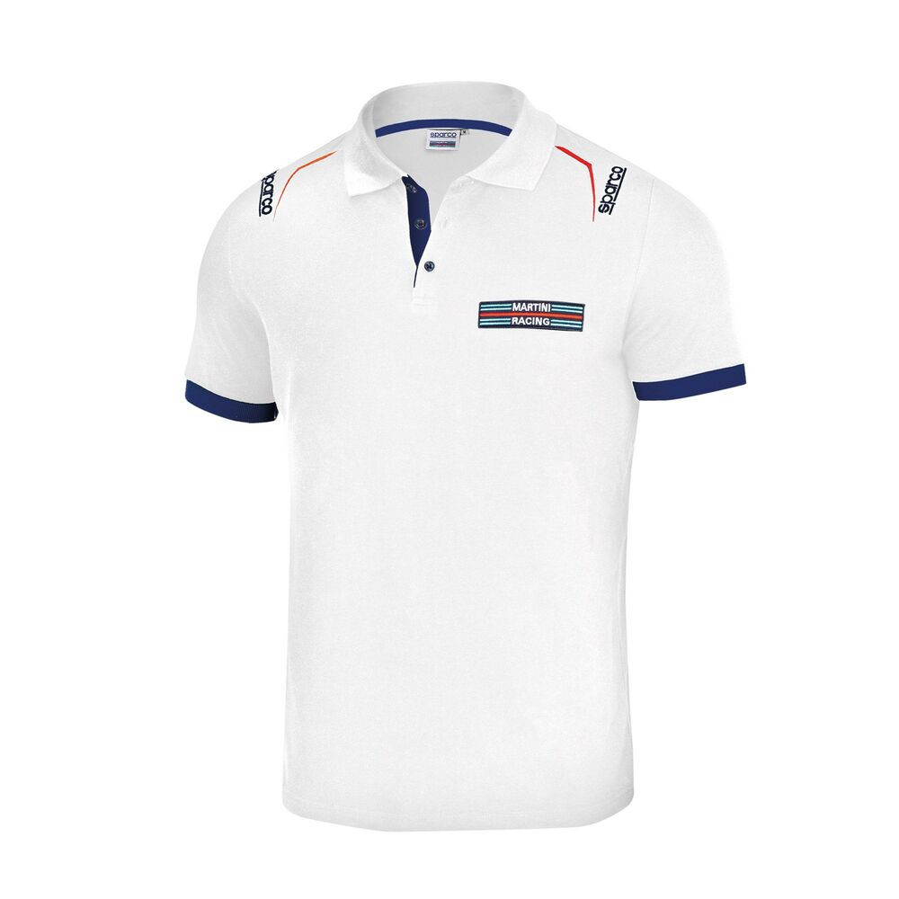 Polo à manches courtes homme Sparco Martini Racing Blanc (Taille M)