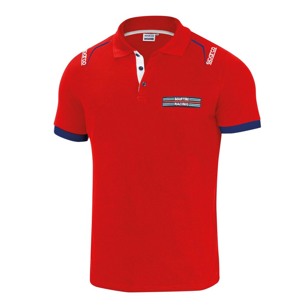 Polo à manches courtes homme Sparco Martini Racing Rouge (Taille M)