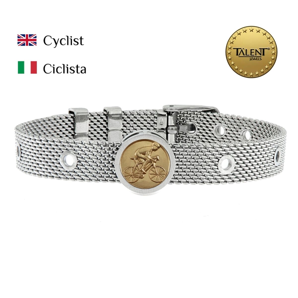 Image secondaire de Bracelet Unisexe Cyclist Talent Jewels TJA-1-01-01-1-235 Argenté