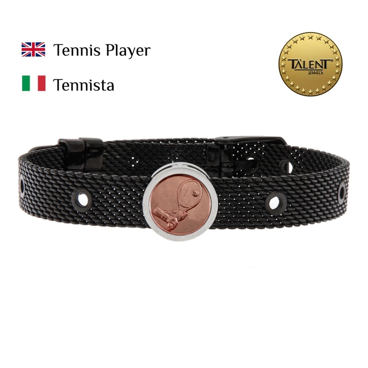 Image secondaire de Bracelet Unisexe Tennis Player Talent Jewels TJA-1-18-02-2-235 Noir