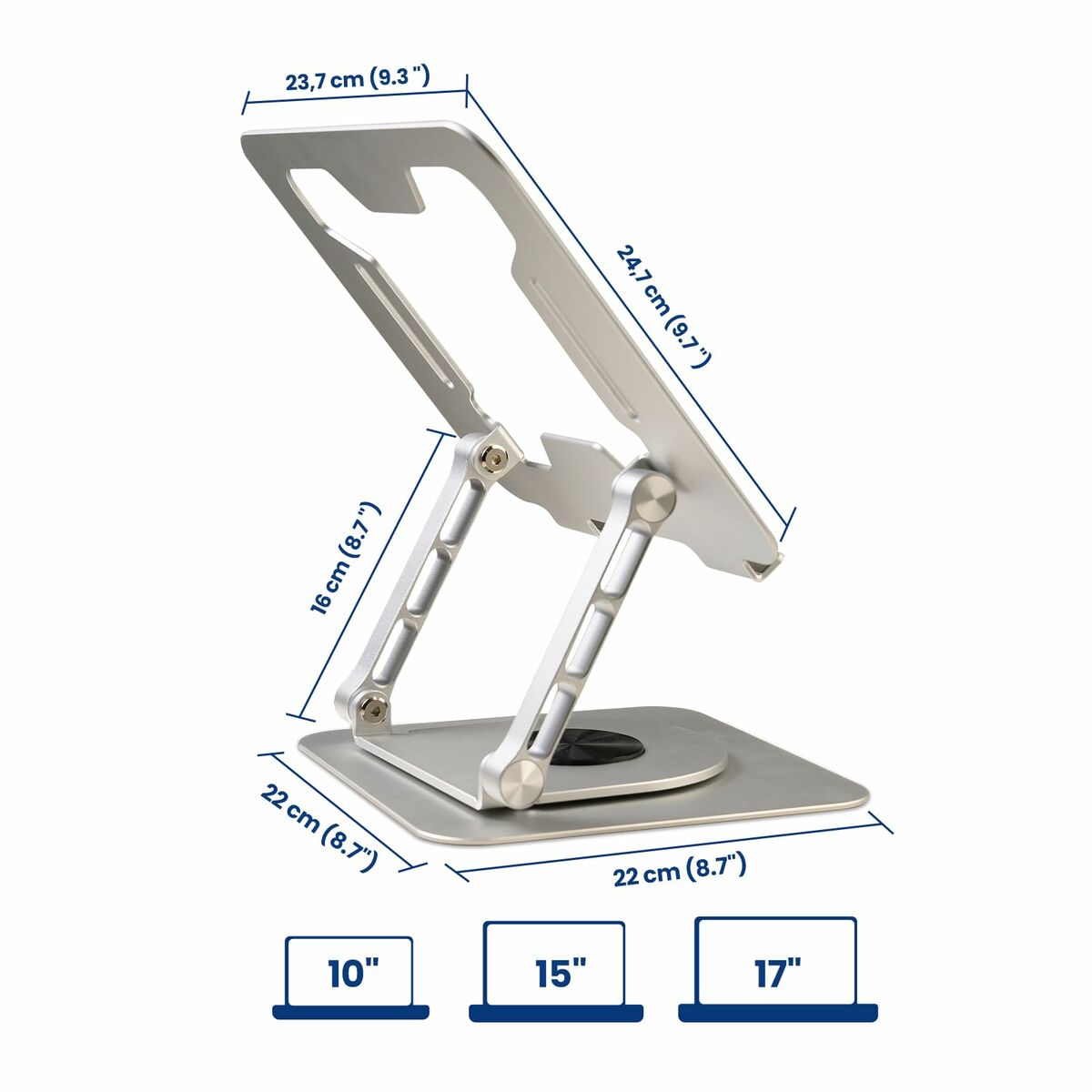 Picture of Folding and Adjustable Laptop Stand Ewent EW1267 Silicone Aluminium