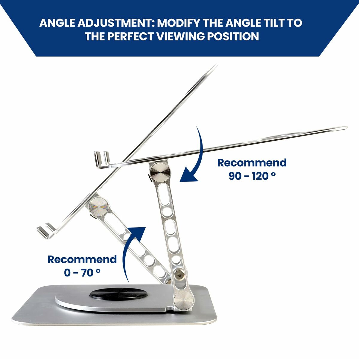 Picture of Folding and Adjustable Laptop Stand Ewent EW1267 Silicone Aluminium