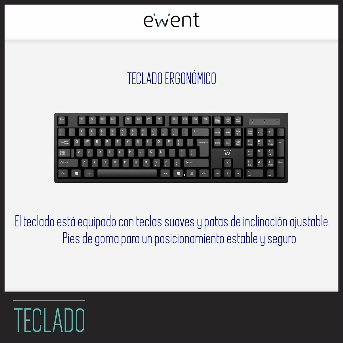 Afbeeldingen van Keyboard Ewent EW3281 Black Spanish Qwerty QWERTY