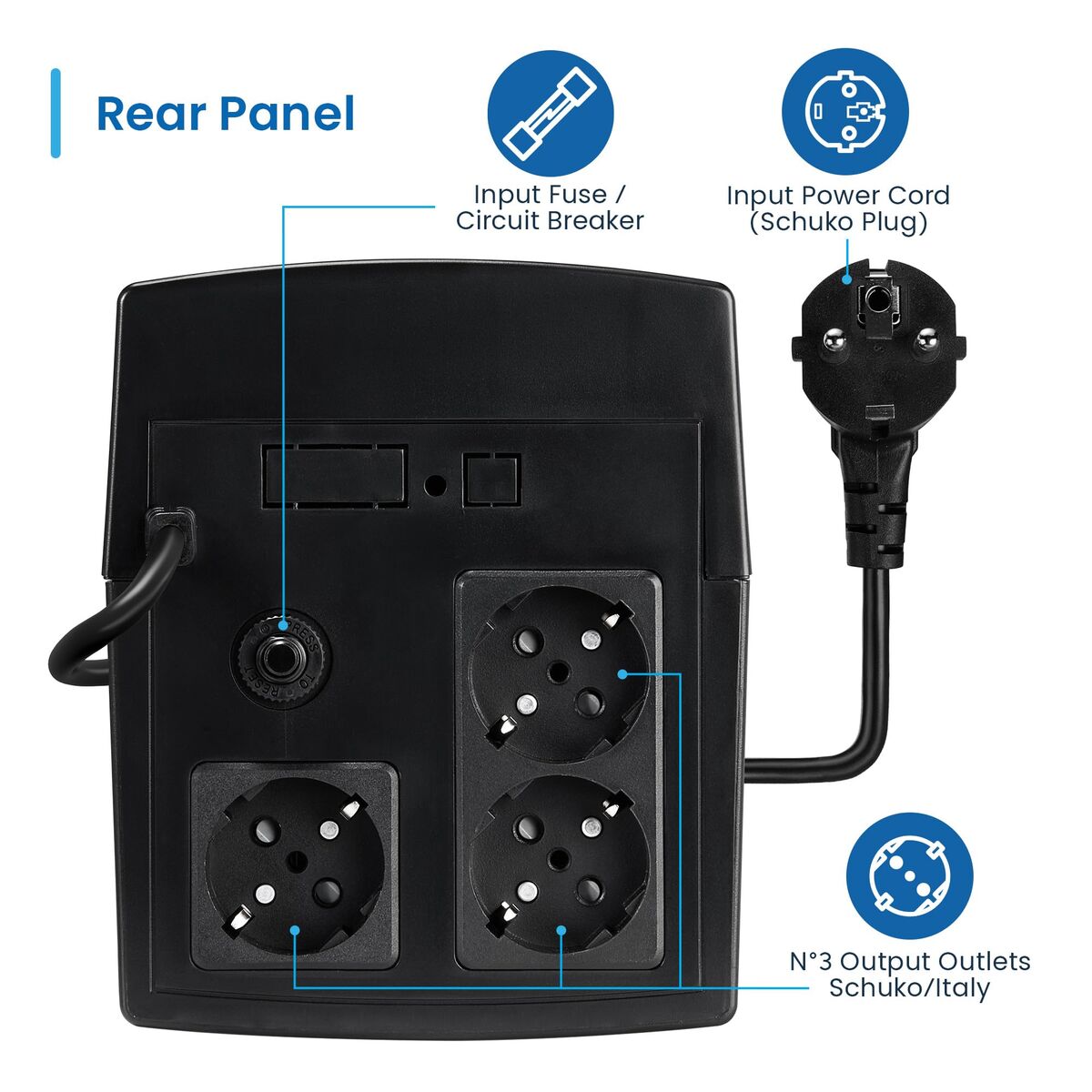 Bild von Uninterruptible Power Supply System Interactive UPS Ewent EW3997 720 W