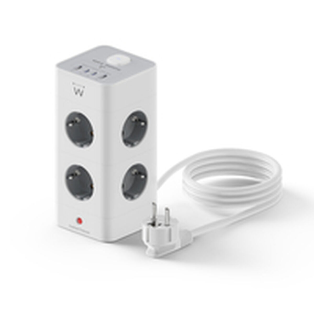 Imagen de Schuko 8 Way Multi-socket Adapter Ewent EW3864 White 3680 W (2 m)