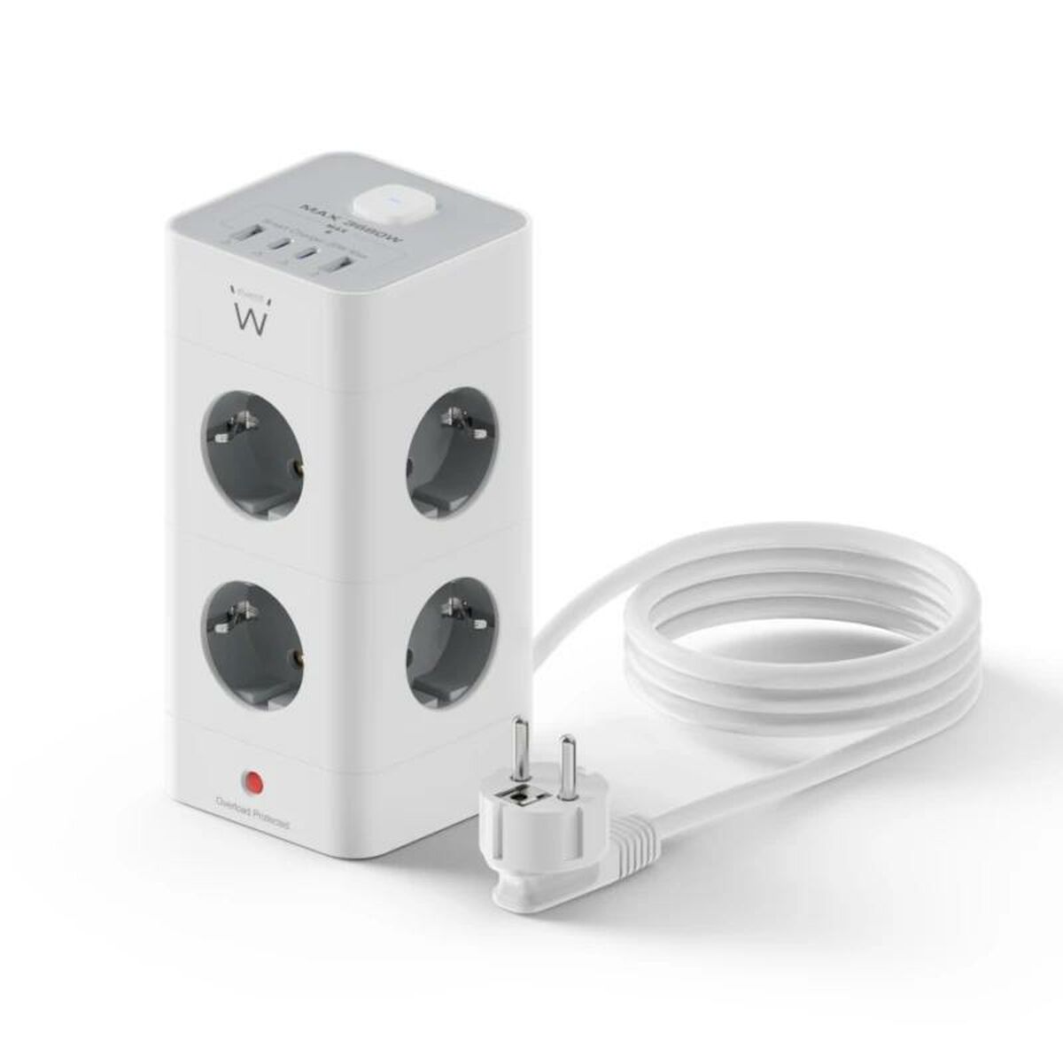Imagen de Schuko 8 Way Multi-socket Adapter Ewent EW3864 White 3680 W (2 m)