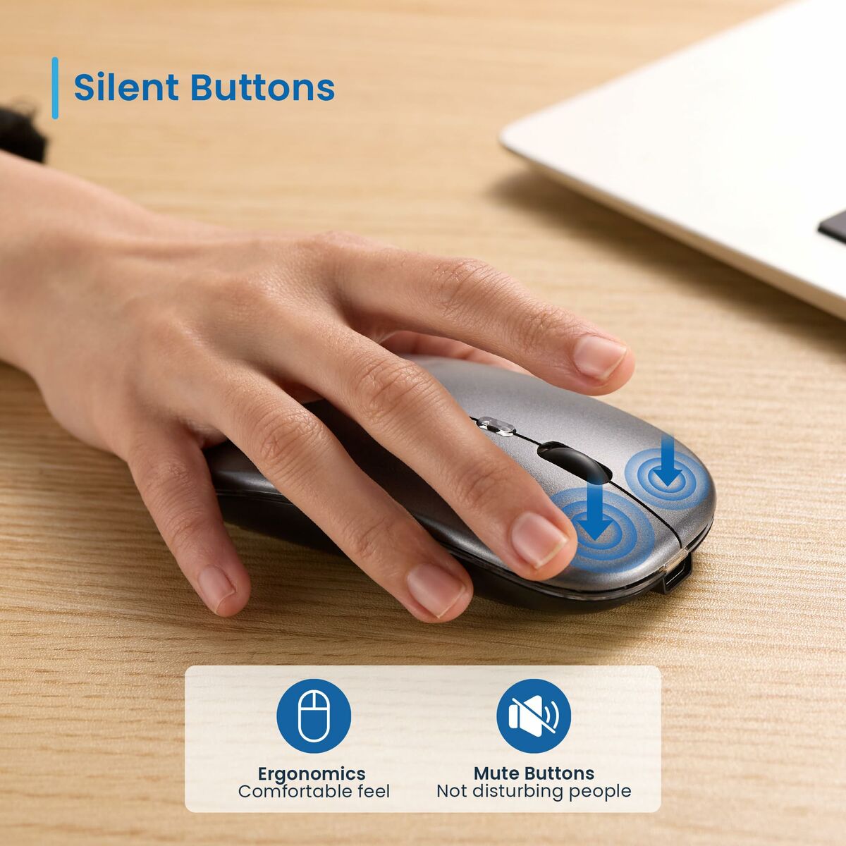 Afbeeldingen van Mouse Ewent EW3242 Black Grey 1600 dpi