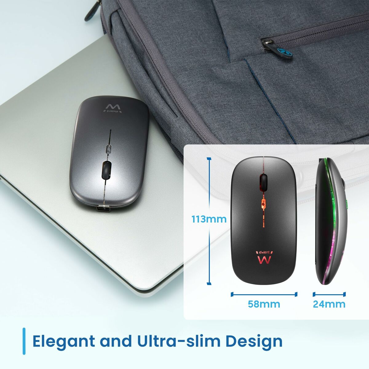 Afbeeldingen van Mouse Ewent EW3242 Black Grey 1600 dpi