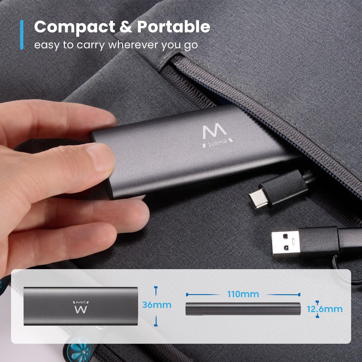 Bild von External Hard Drive Ewent EW7061 Grey